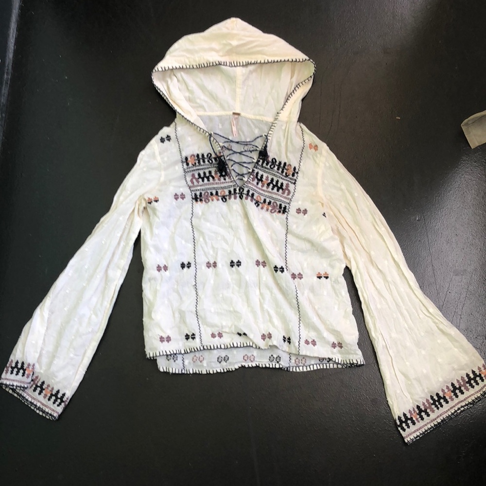 free People embroidered lightweight pullover